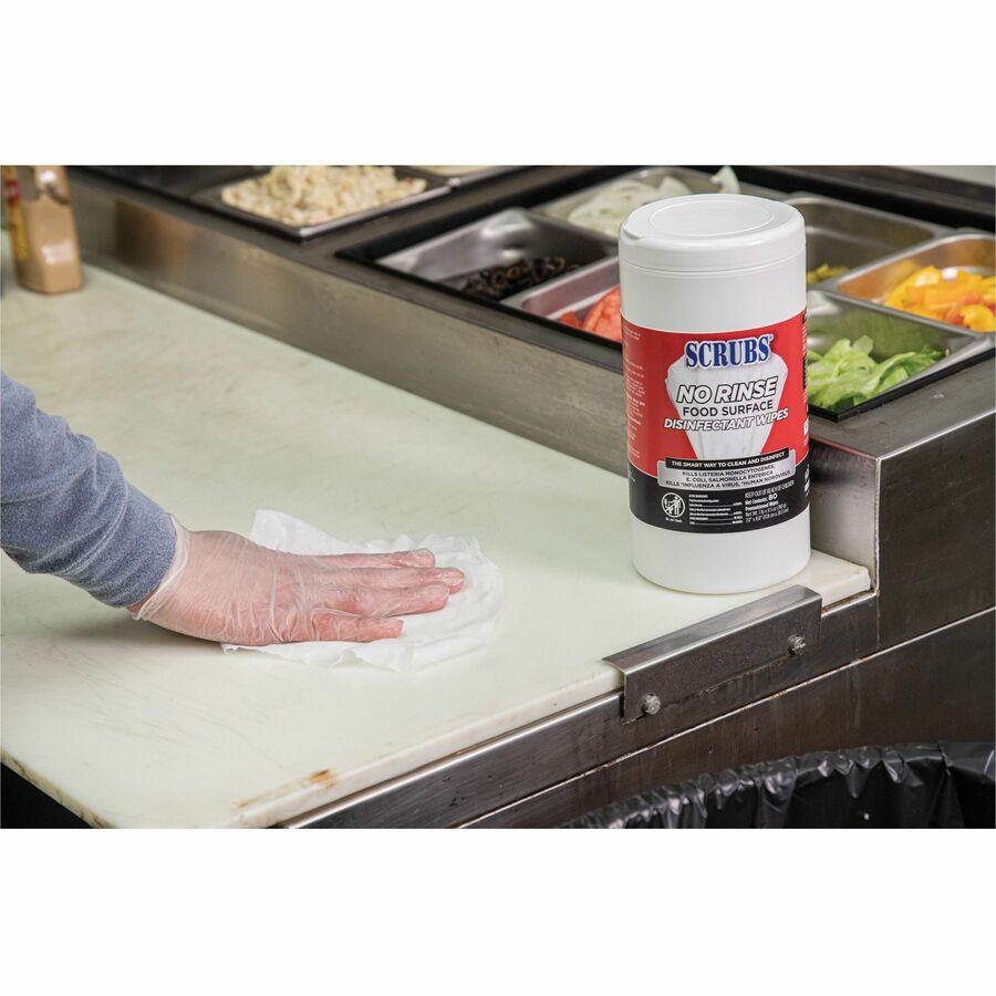SCRUBS No Rinse Food Surface Disinfectant Wipes (97080)