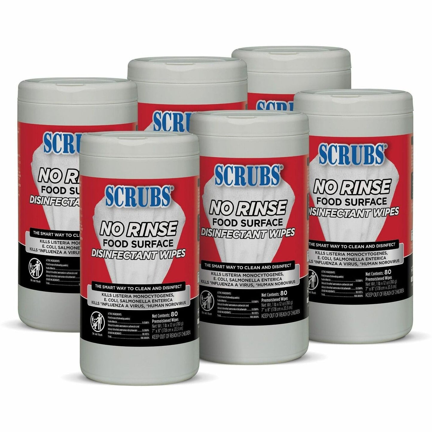 SCRUBS No Rinse Food Surface Disinfectant Wipes (97080CT)