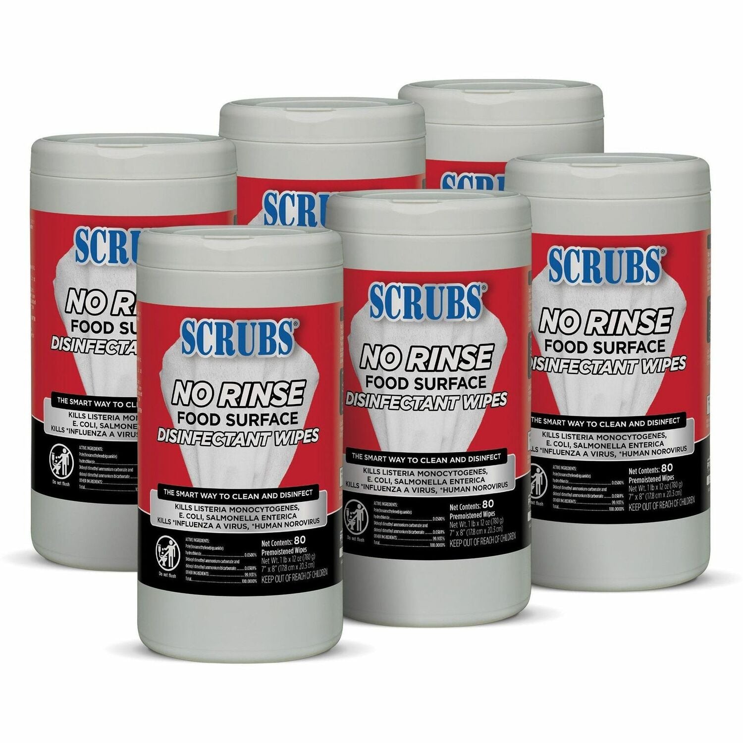 SCRUBS No Rinse Food Surface Disinfectant Wipes (97080CT)