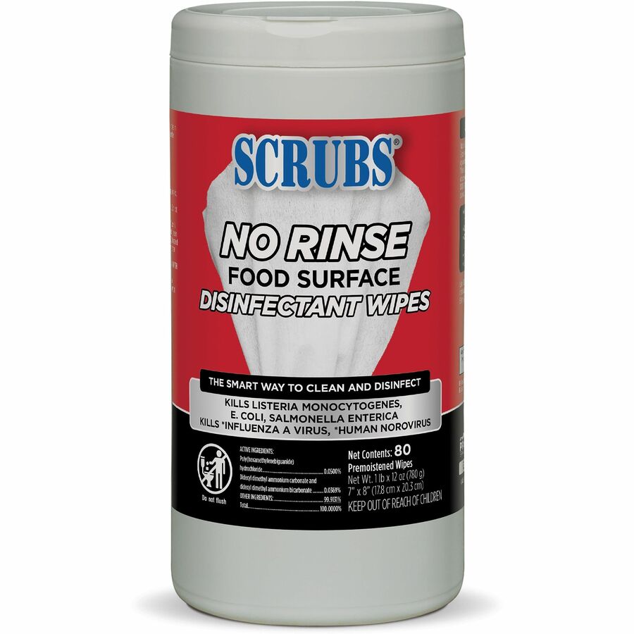 SCRUBS No Rinse Food Surface Disinfectant Wipes (97080CT)