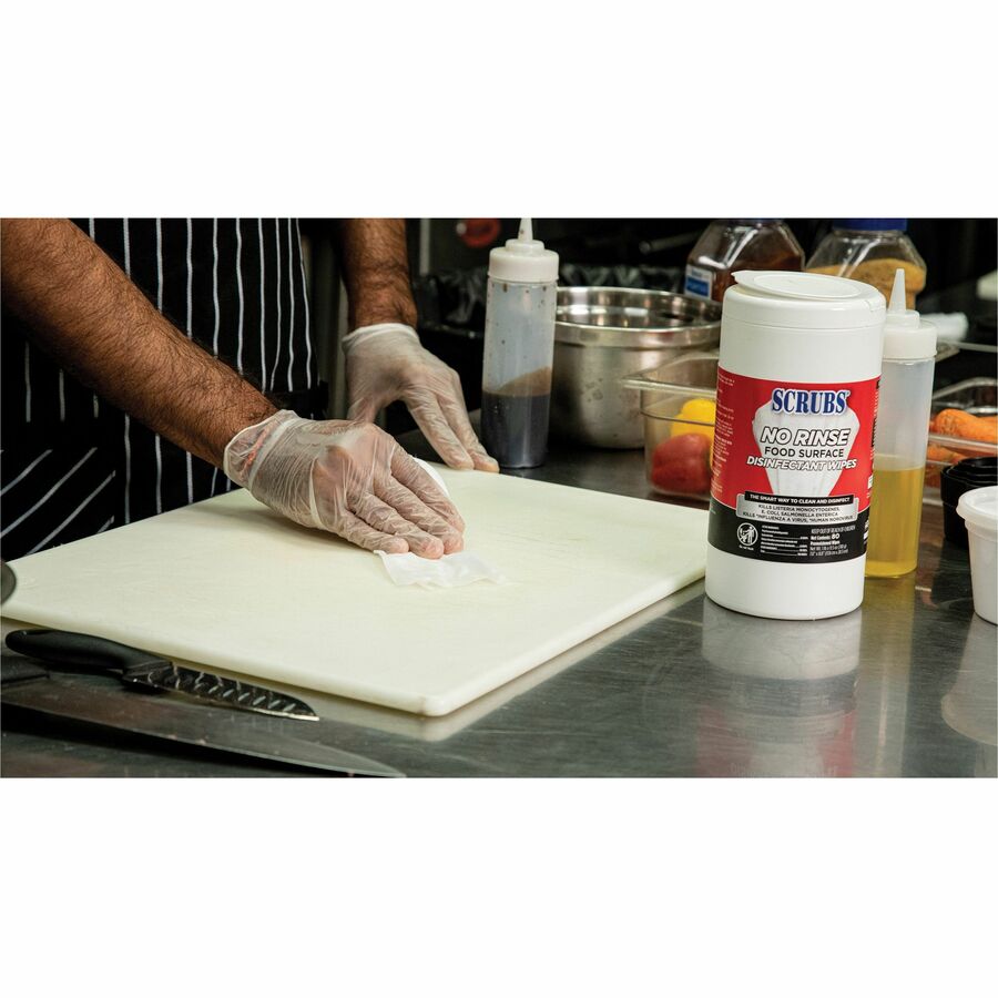 SCRUBS No Rinse Food Surface Disinfectant Wipes (97080CT)