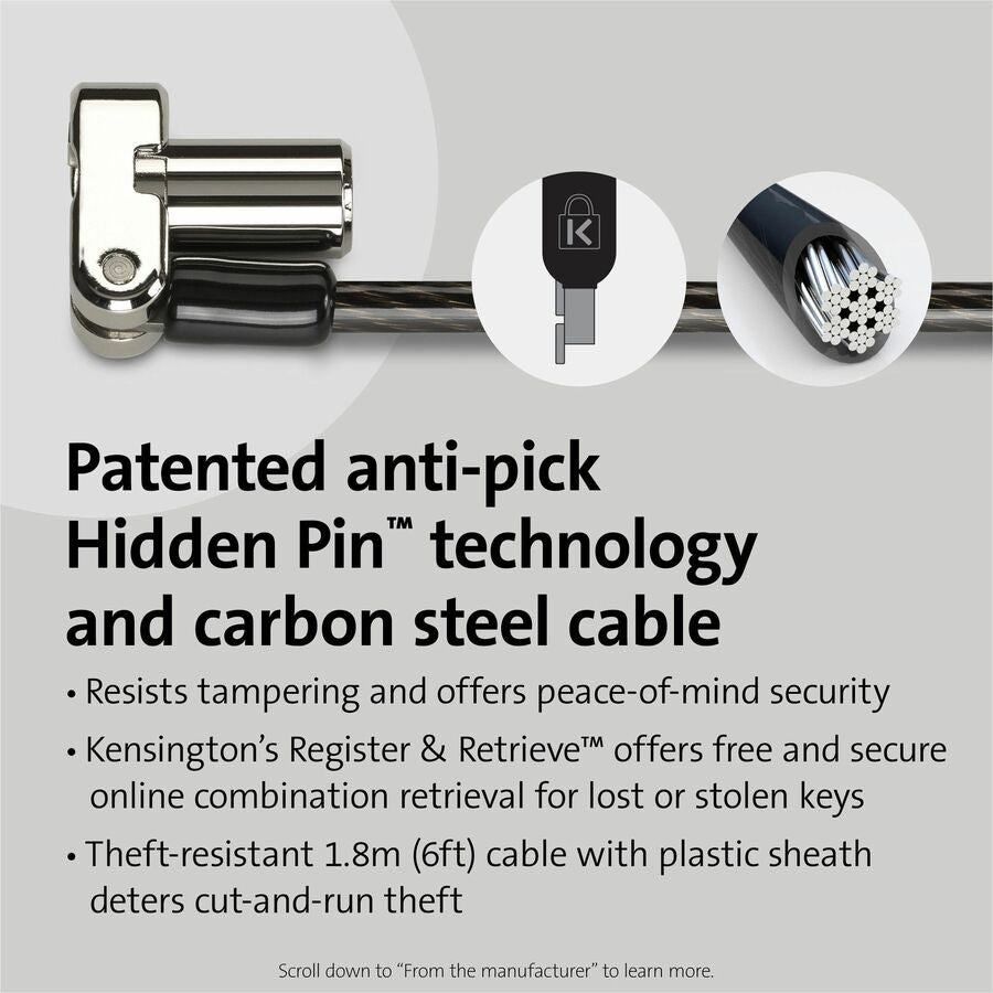 Kensington Universal 3-in-1 Keyed Laptop Lock (62318)