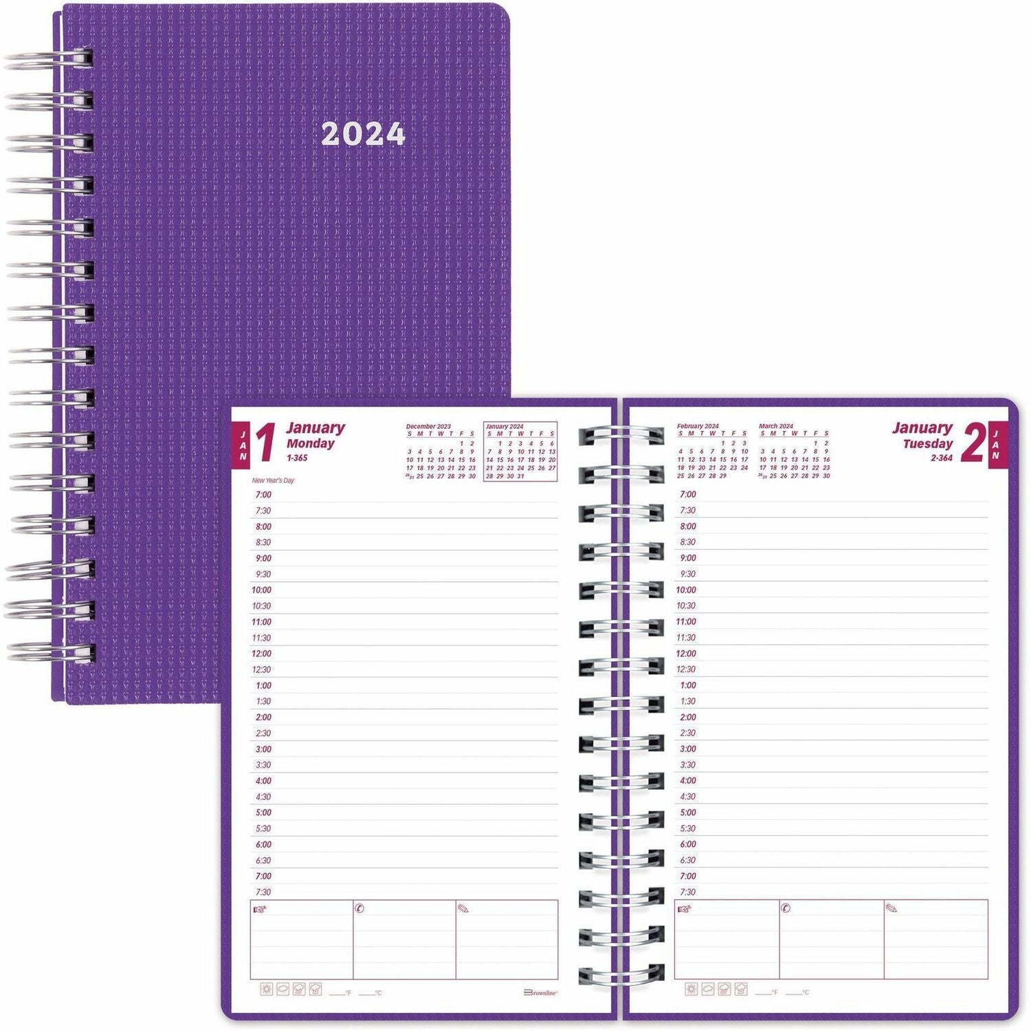 Brownline DuraFlex Daily Appointment Planner (CB634VPUR)