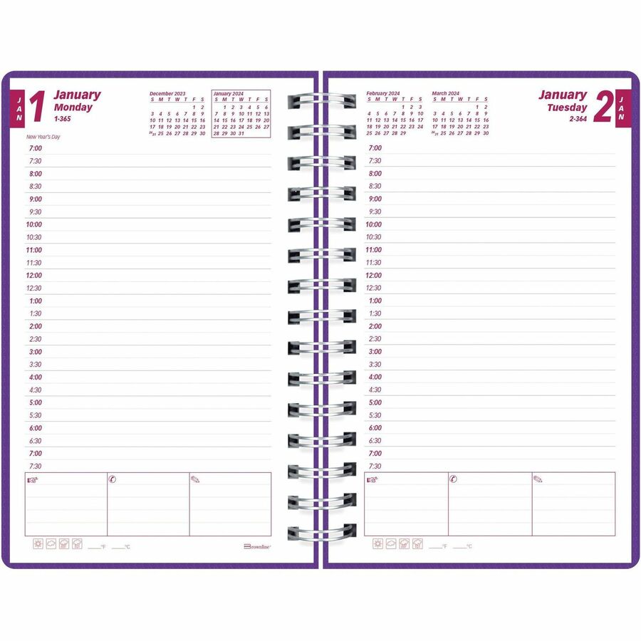 Brownline DuraFlex Daily Appointment Planner (CB634VPUR)