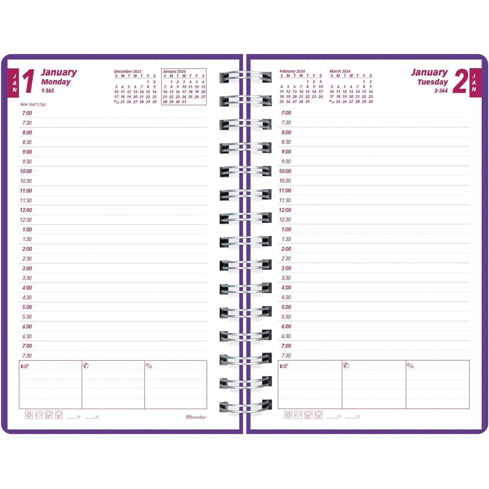 Brownline DuraFlex Daily Appointment Planner (CB634VPUR)