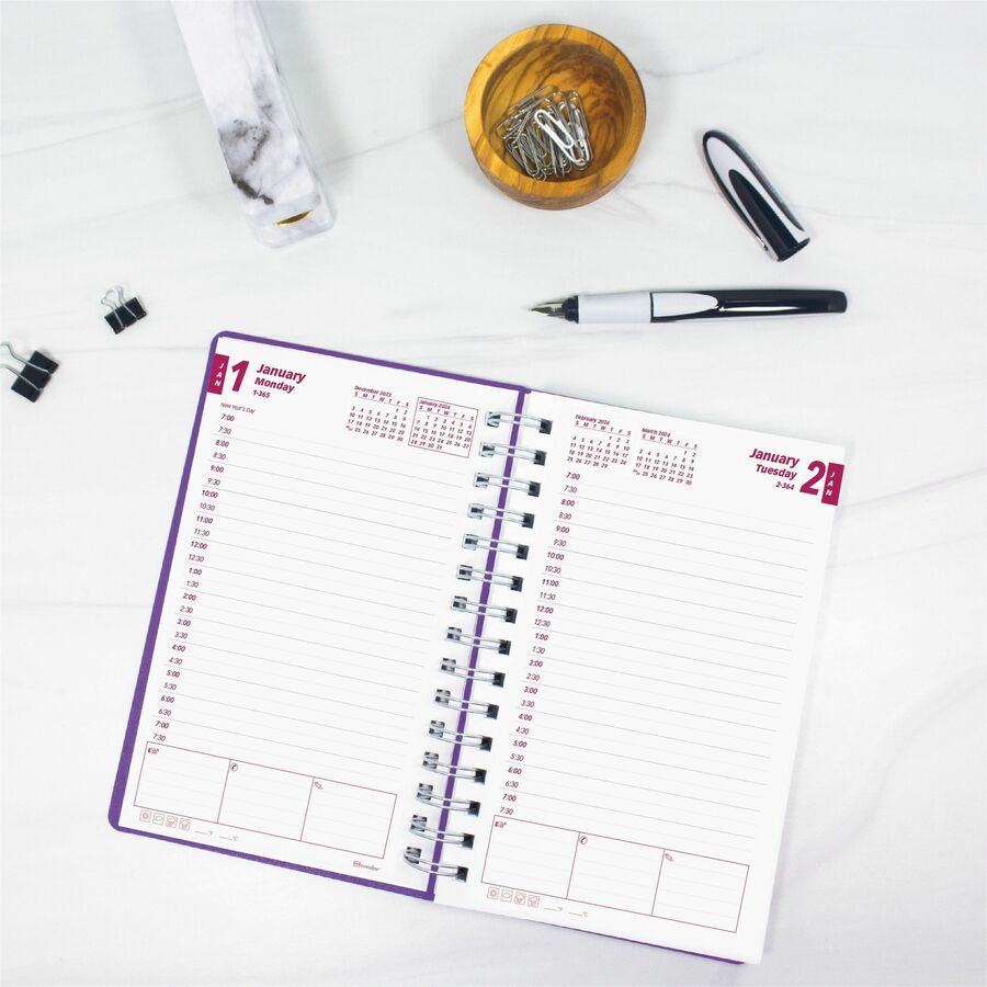 Brownline DuraFlex Daily Appointment Planner (CB634VPUR)