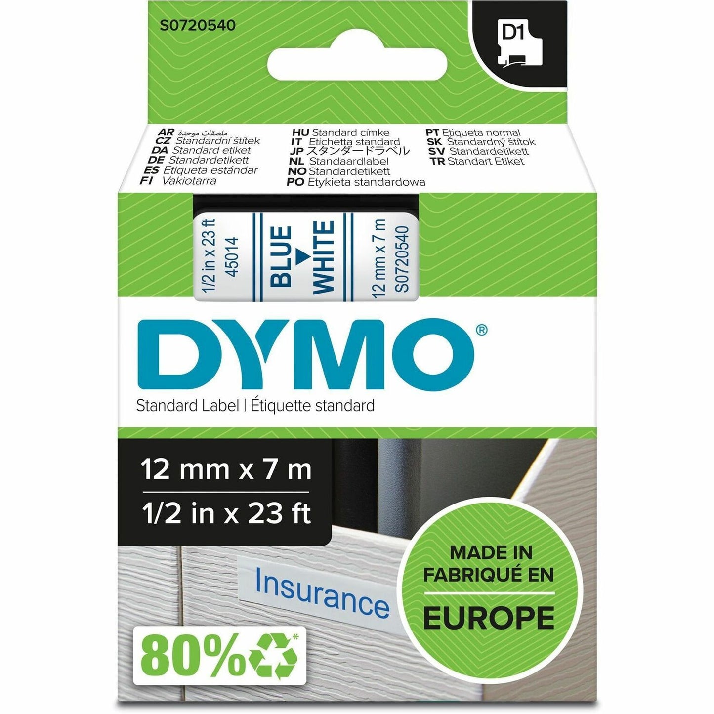 Dymo D1 Electronic Tape Cartridge (S0720540)