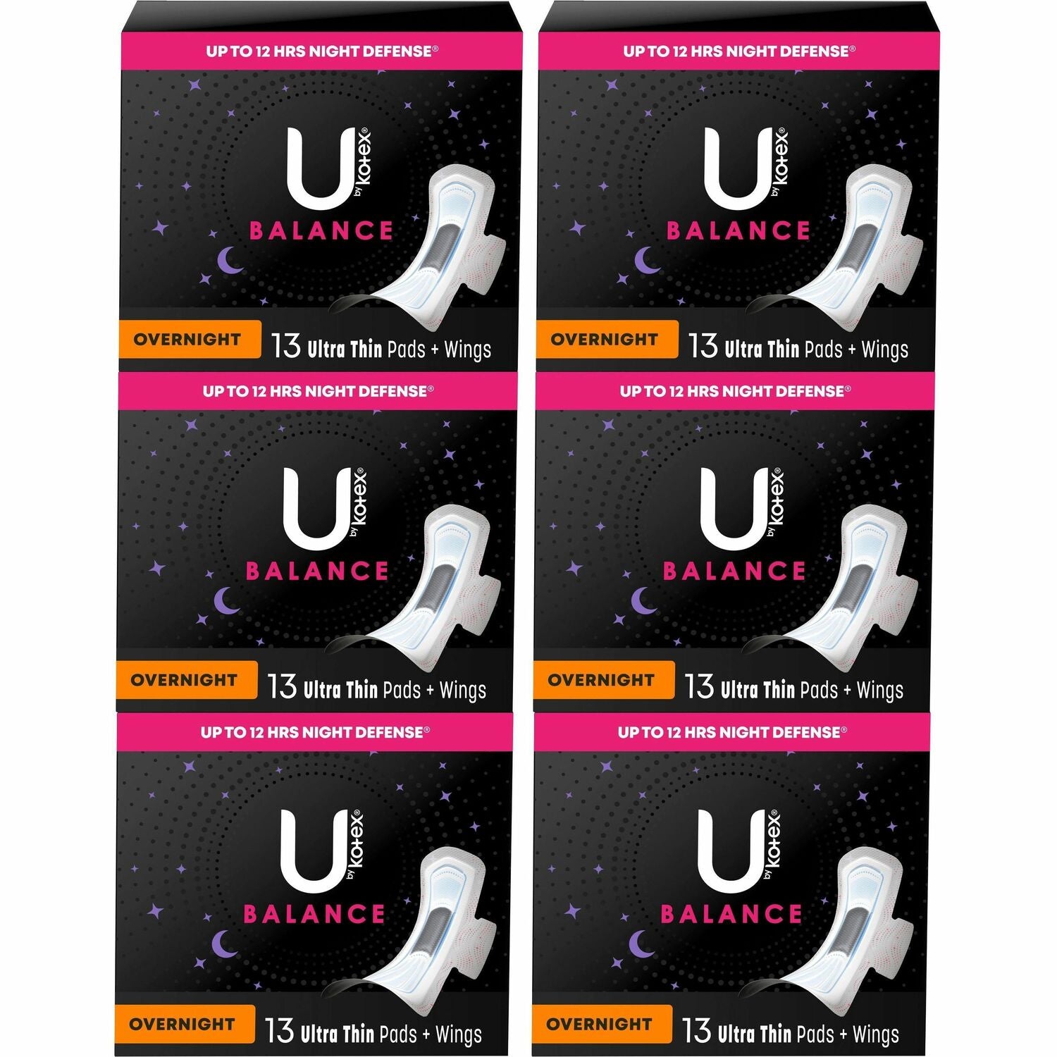 U by Kotex Ultra Thin Overnight Pads (54912CT)