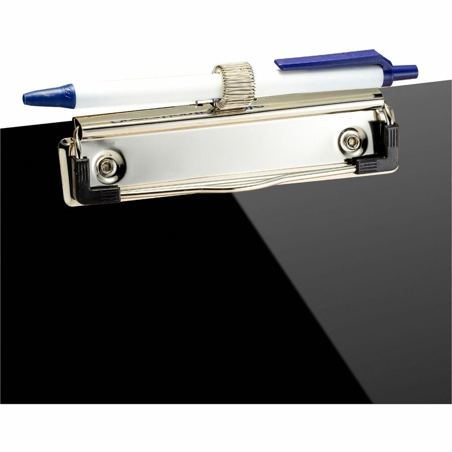 Officemate Low Profile Recycled Plastic Letter Size Clipboard w Pen Holder Black (83075)