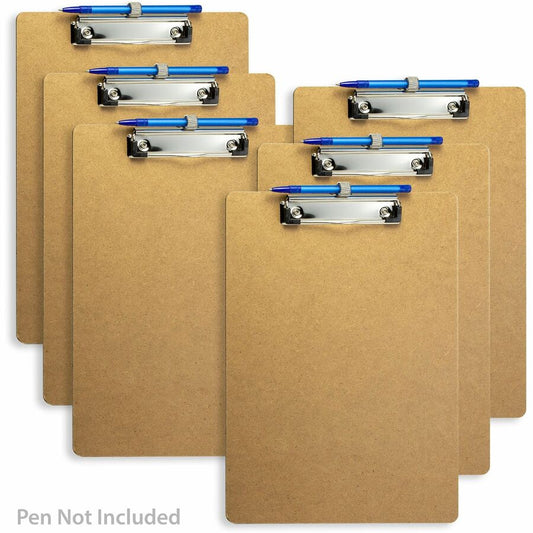 Officemate Letter-Size Wood Clipboard w/Pen Holder, 6PK (83826)