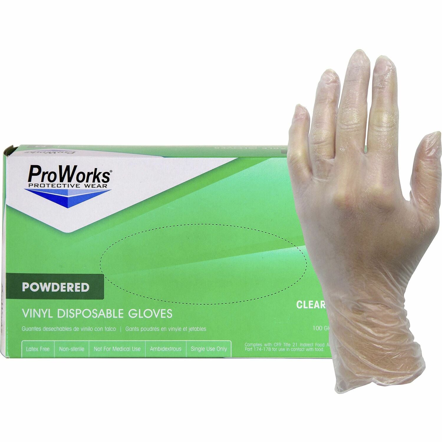 ProWorks Vinyl Powdered Industrial Gloves (GLV103PL)