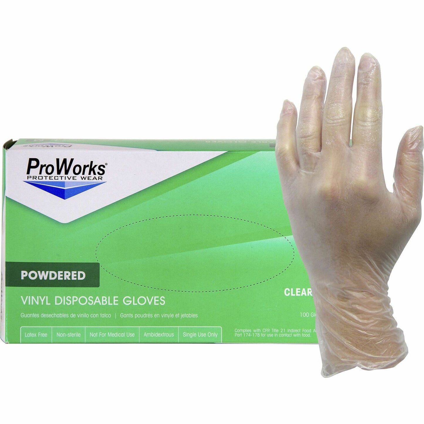 ProWorks Vinyl Powdered Industrial Gloves (GLV103PS)