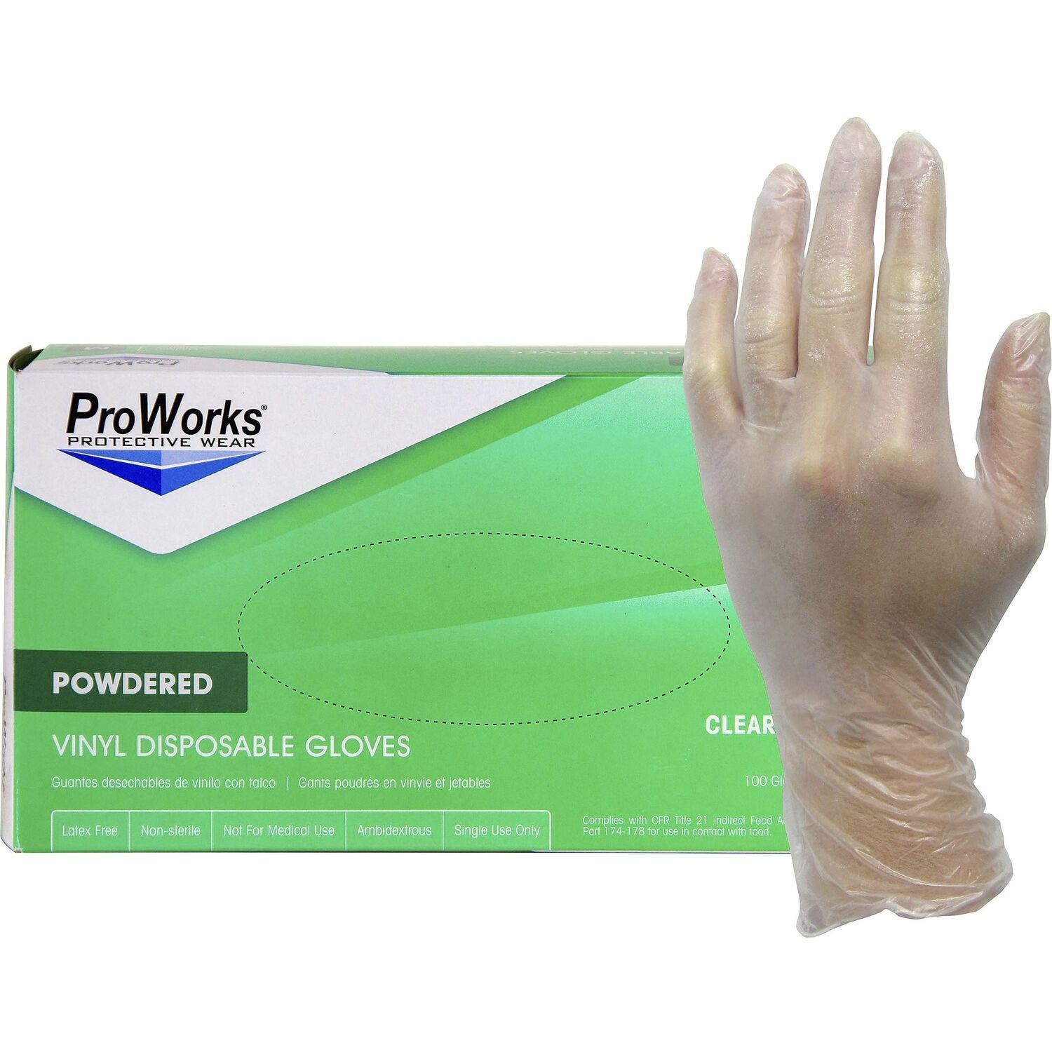 ProWorks Vinyl Powdered Industrial Gloves (GLV103PM)