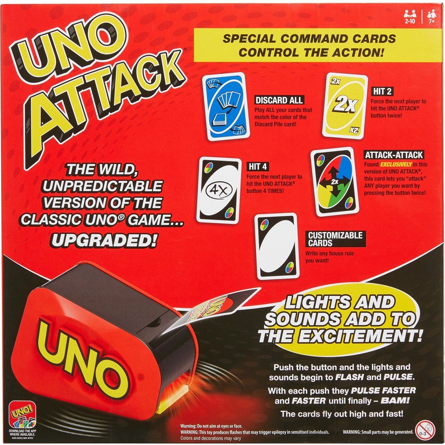 Mattel UNO Attack Card Game , Family Game For Kids And Adults, Card Blaster (GTX66)