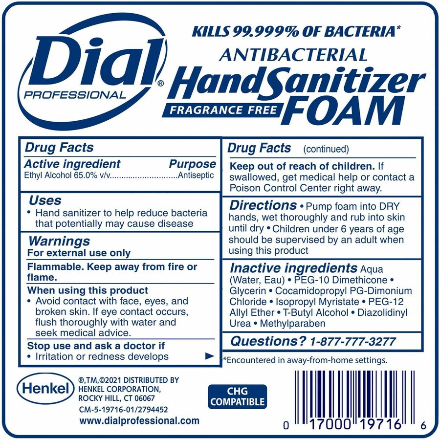 Dial Hand Sanitizer Foam Refill (19717)