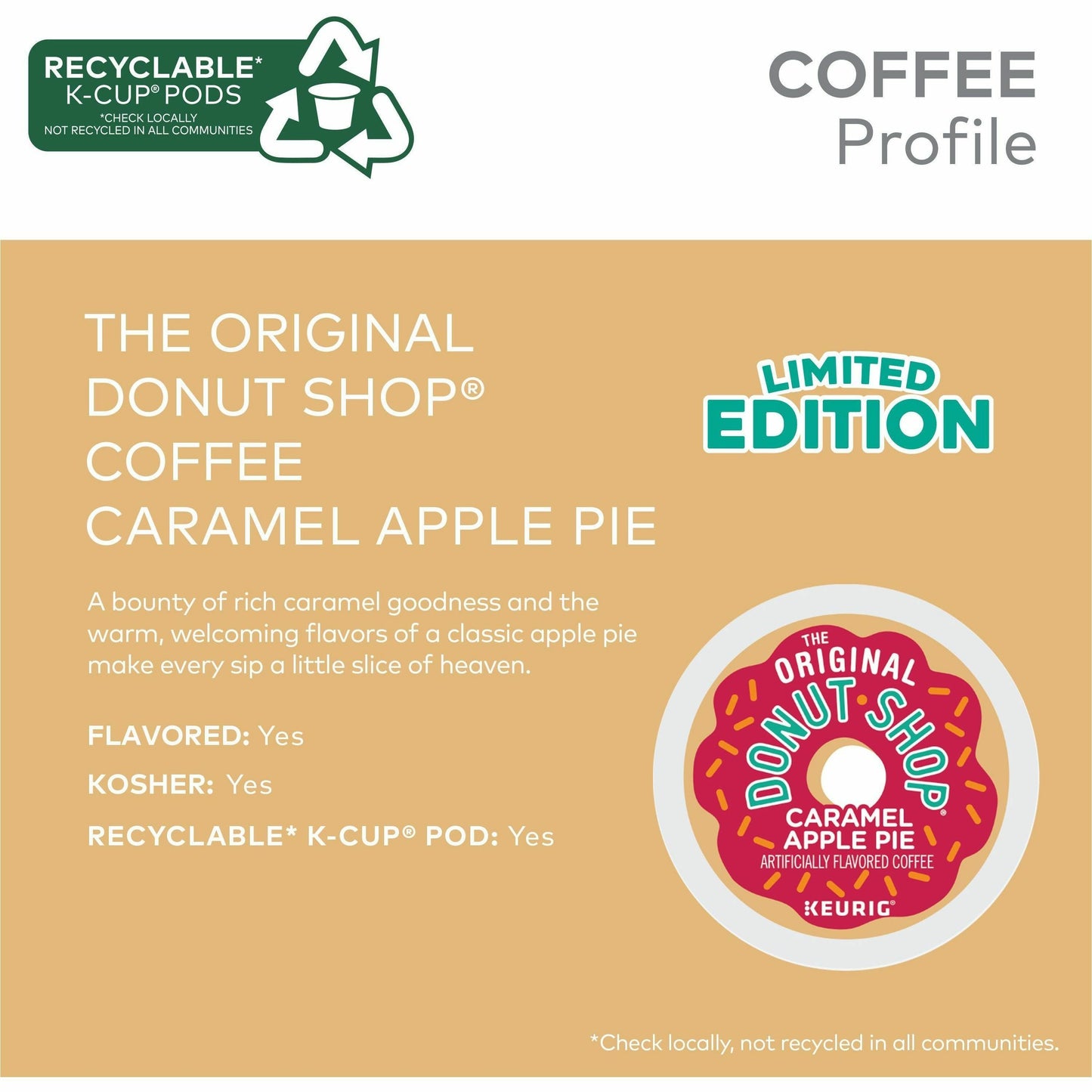 Donut Shop K-Cup Caramel Apple Pie Coffee (8101)