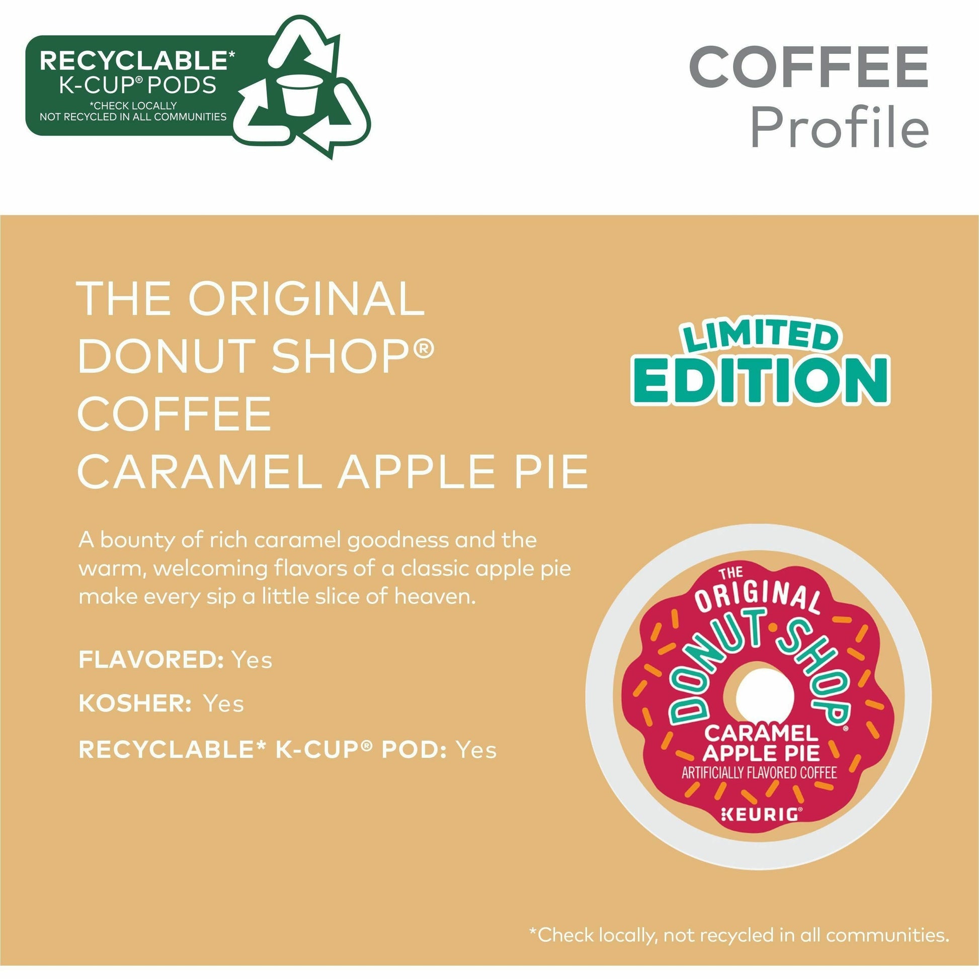 Donut Shop K-Cup Caramel Apple Pie Coffee (8101)