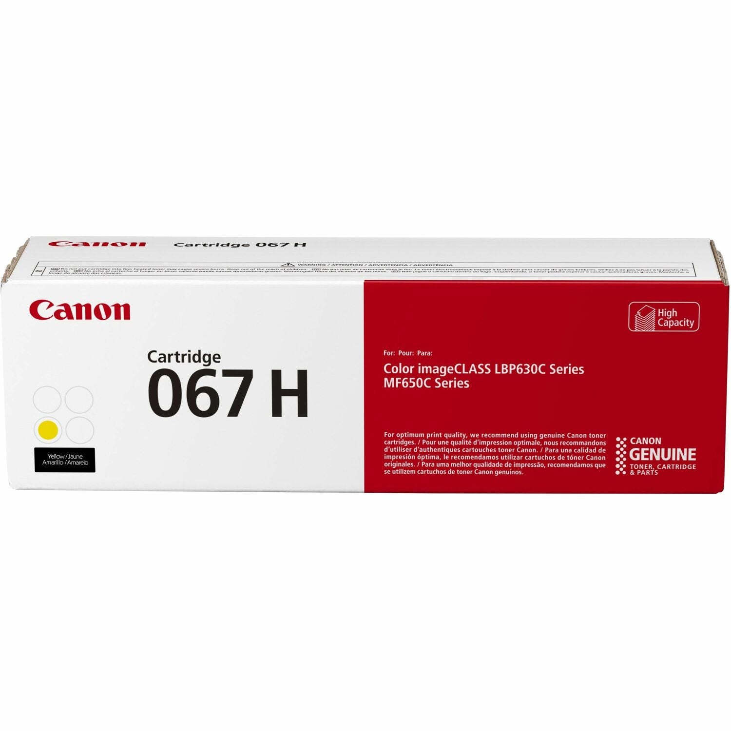 Canon 067 Original High Yield Laser Toner Cartridge - Yellow - 1 Pack (CRTDG067HYW)