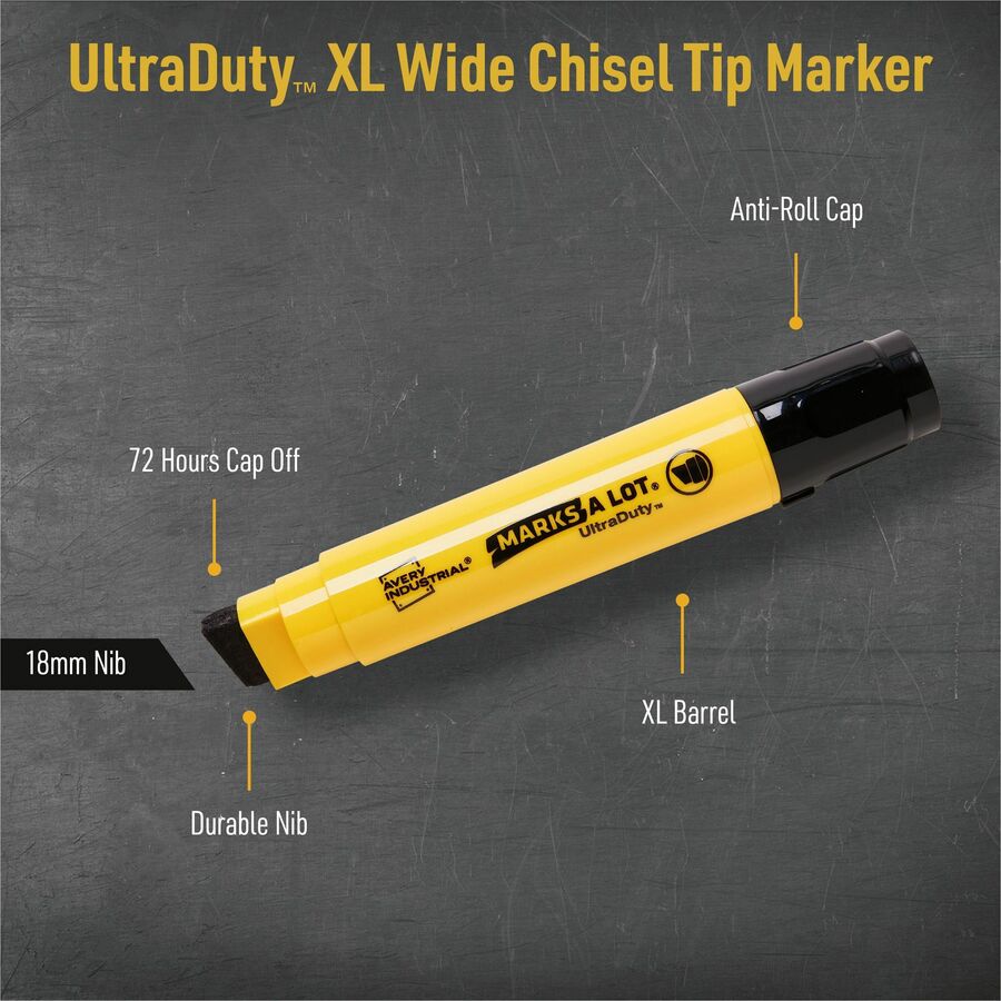 Avery UltraDuty Markers, XL Wide Tip, 1 Black Marker (29865)