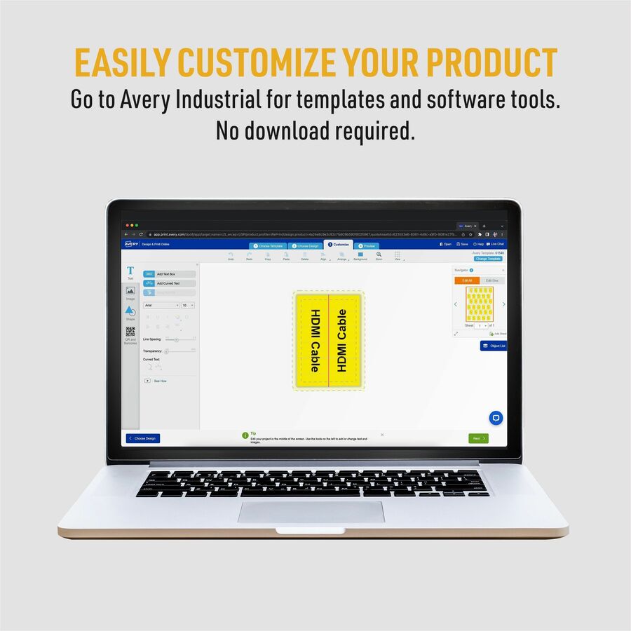 Avery Cable Labels, P-Style, 1.02" x 3.3" , 300 Total (61540)