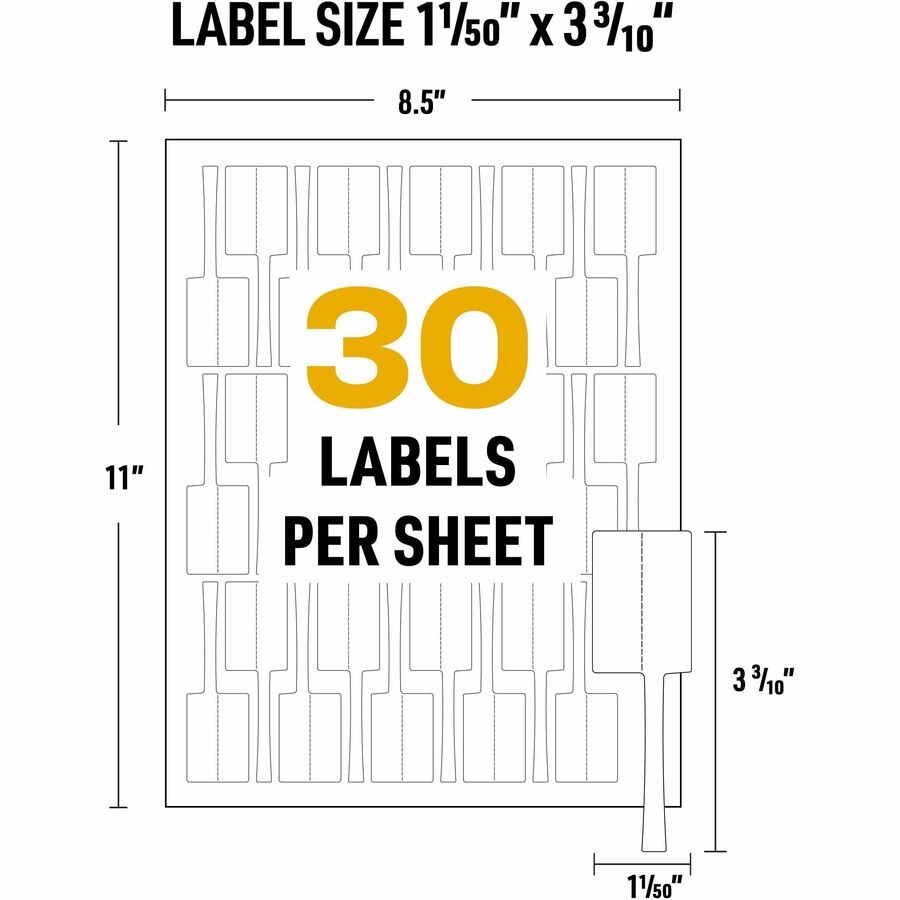 Avery Cable Labels, P-Style, 1.02" x 3.3" , 300 Total (61540)