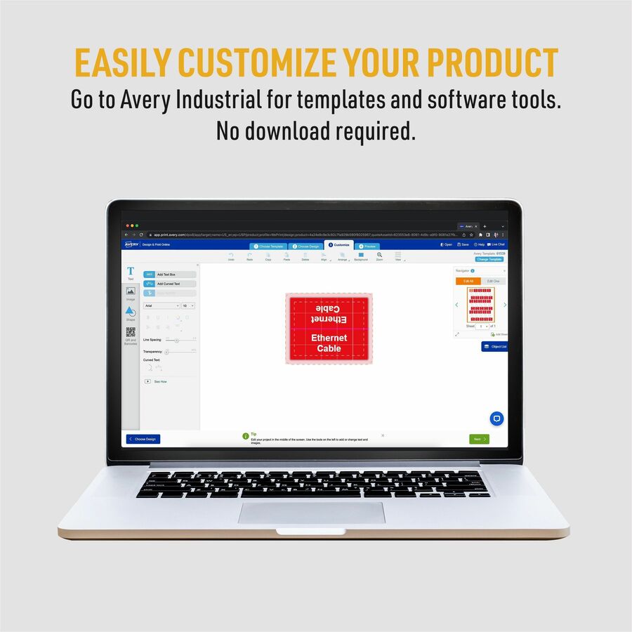 Avery Cable Labels, T-Style, 1.25" x 2" , 300 Total (61539)