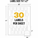 Avery Cable Labels, T-Style, 1.25" x 2" , 300 Total (61539)