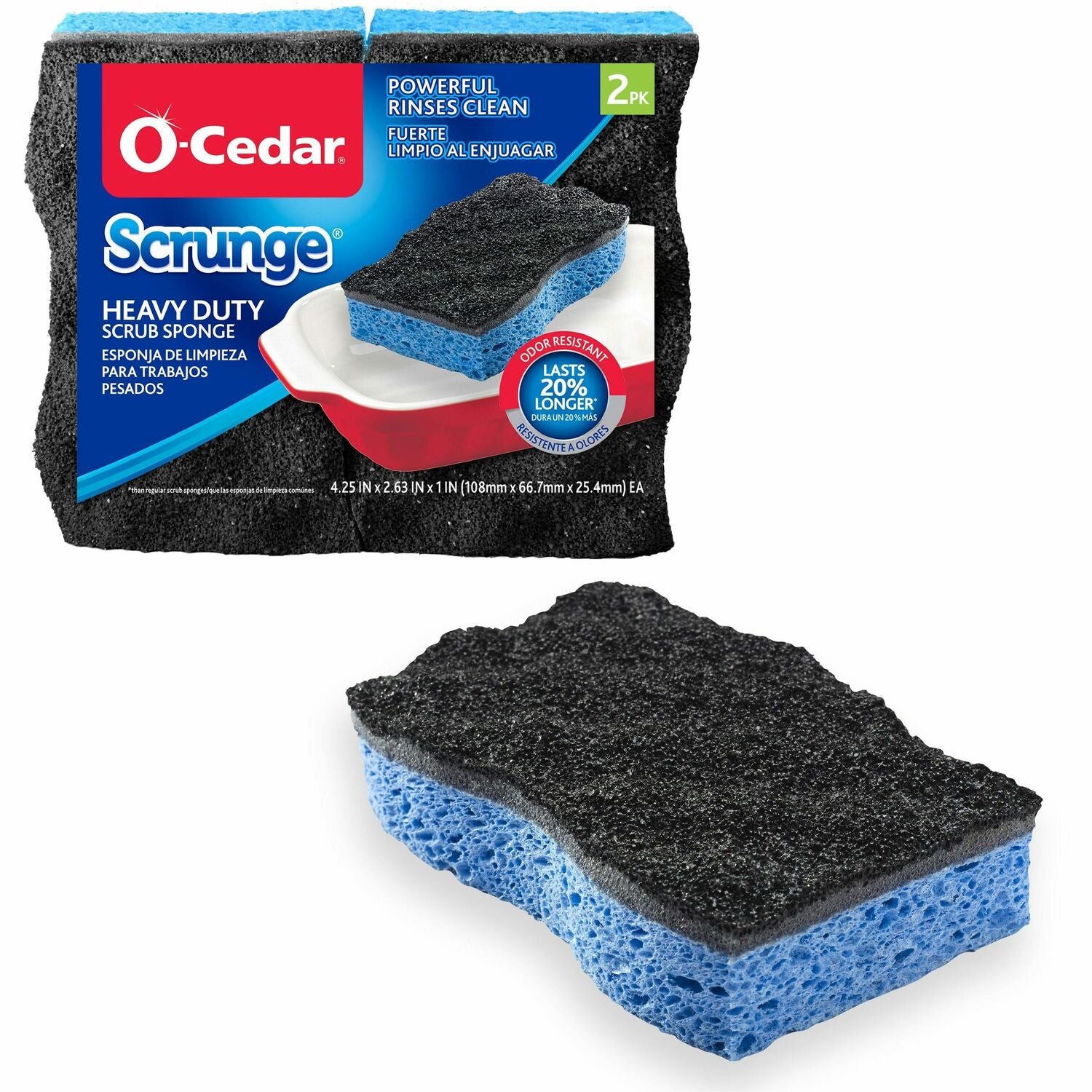 O-Cedar Scrunge Heavy-Duty Scrub Sponge (148377)