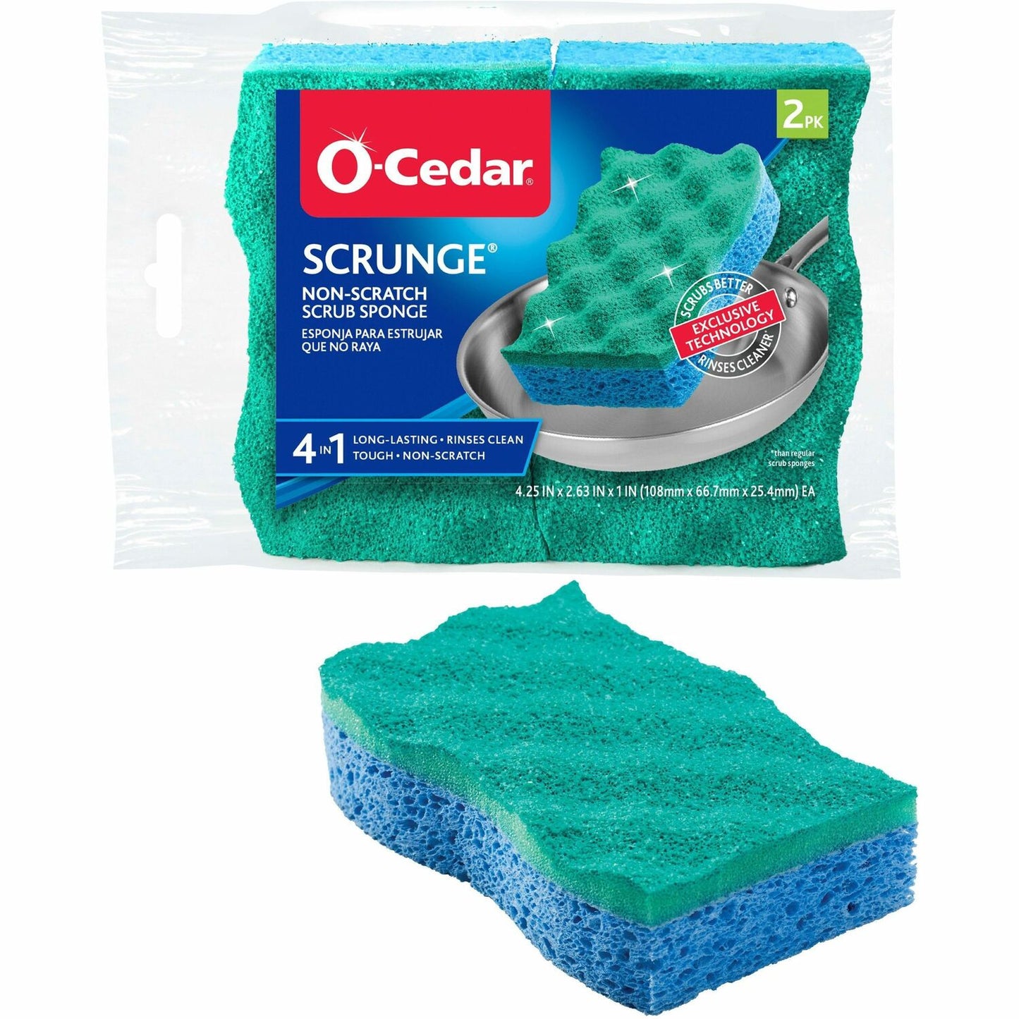 O-Cedar Scrunge Non-Scratch Scrub Sponge (169431)