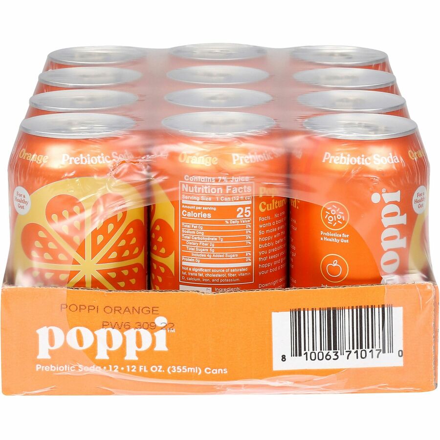 Poppi Orange-Flavored Prebiotic Soda (50003)