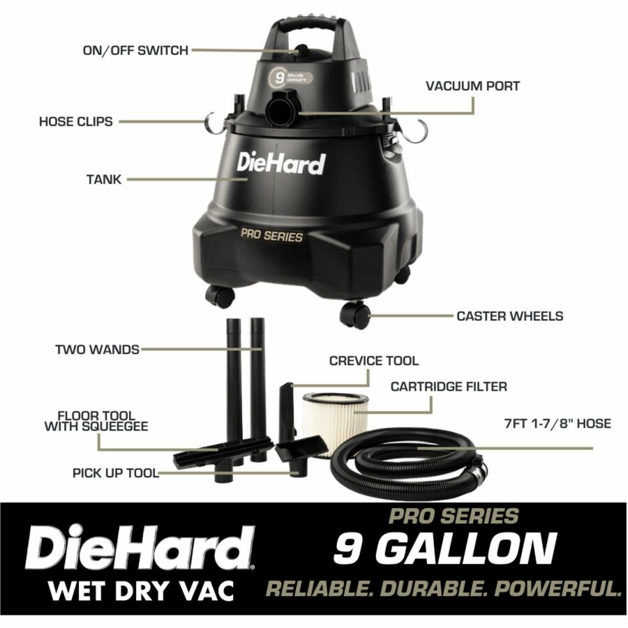 DieHard 9-Gallon 5.5 HP Pro Wet/Dry Vacuum (DH7000501)