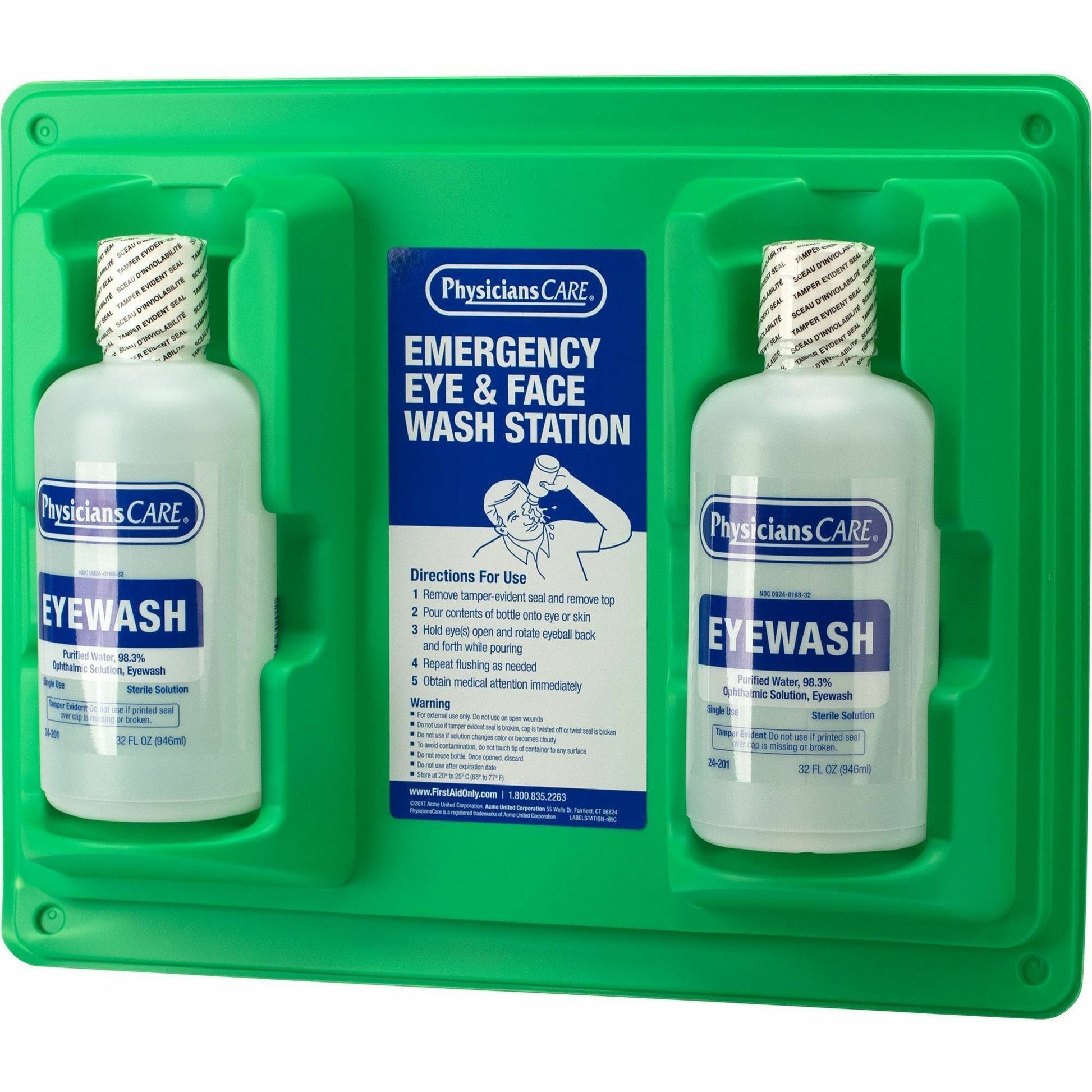 First Aid Only Twin-Bottle Eyewash Station (24300)