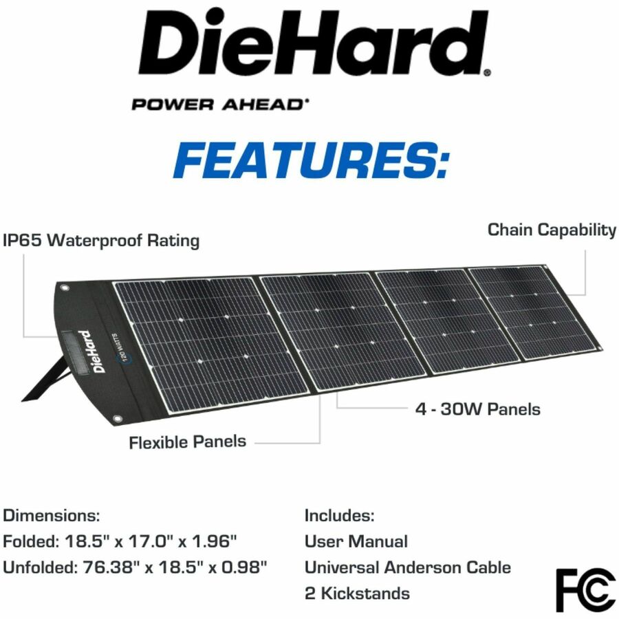 DieHard 120-Watt Solar Panel for Portable Power Station (DH2000501)