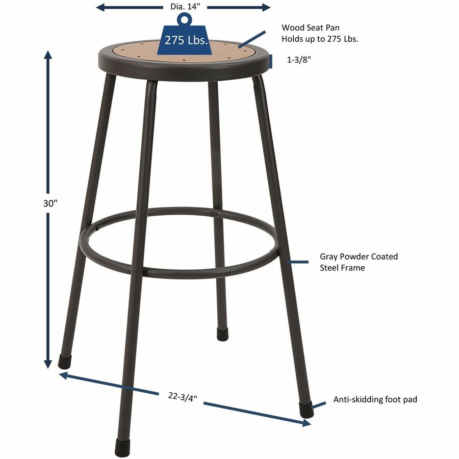 Lorell Metal Shop Stool (83082)