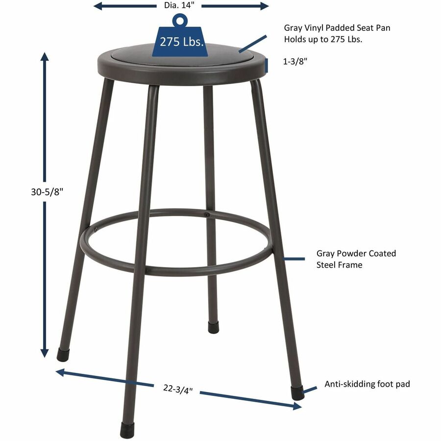 Lorell Metal Shop Stool (83083)