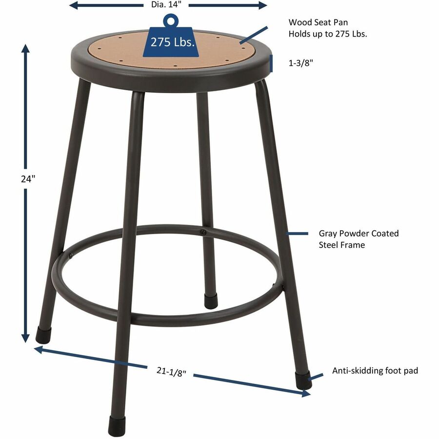 Lorell Metal Shop Stool (83080)