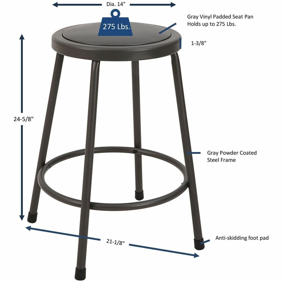 Lorell Metal Shop Stool (83081)