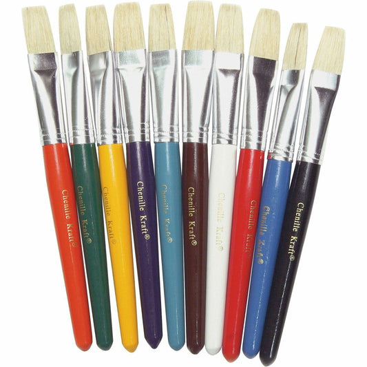 Pacon Color Coded Flat Stubby Brushes (P5184)