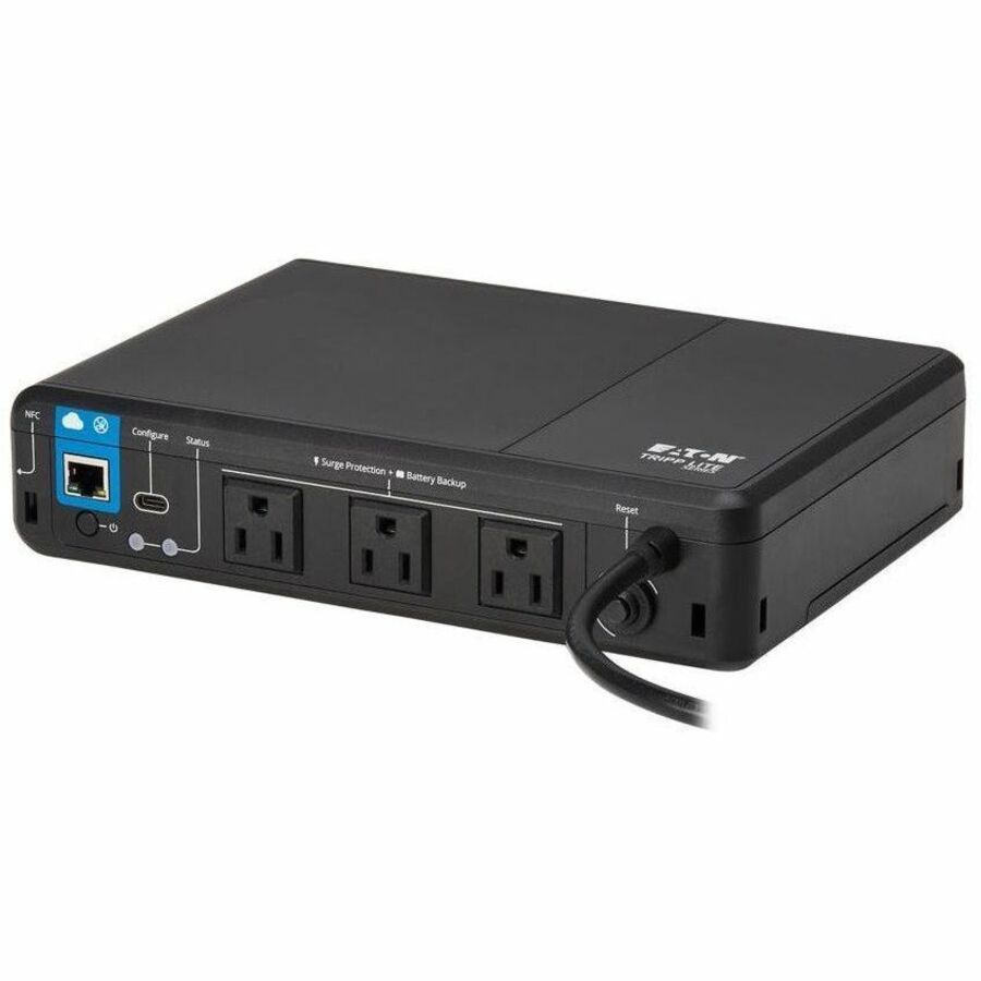 Eaton Tripp Lite Series 350VA 210W 120V Standby Cloud-Connected UPS with Remote Monitoring - 3 NEMA 5-15R Outlets (Surge + Battery Backup), 5-15P Plug, Desktop (BC350RNC)