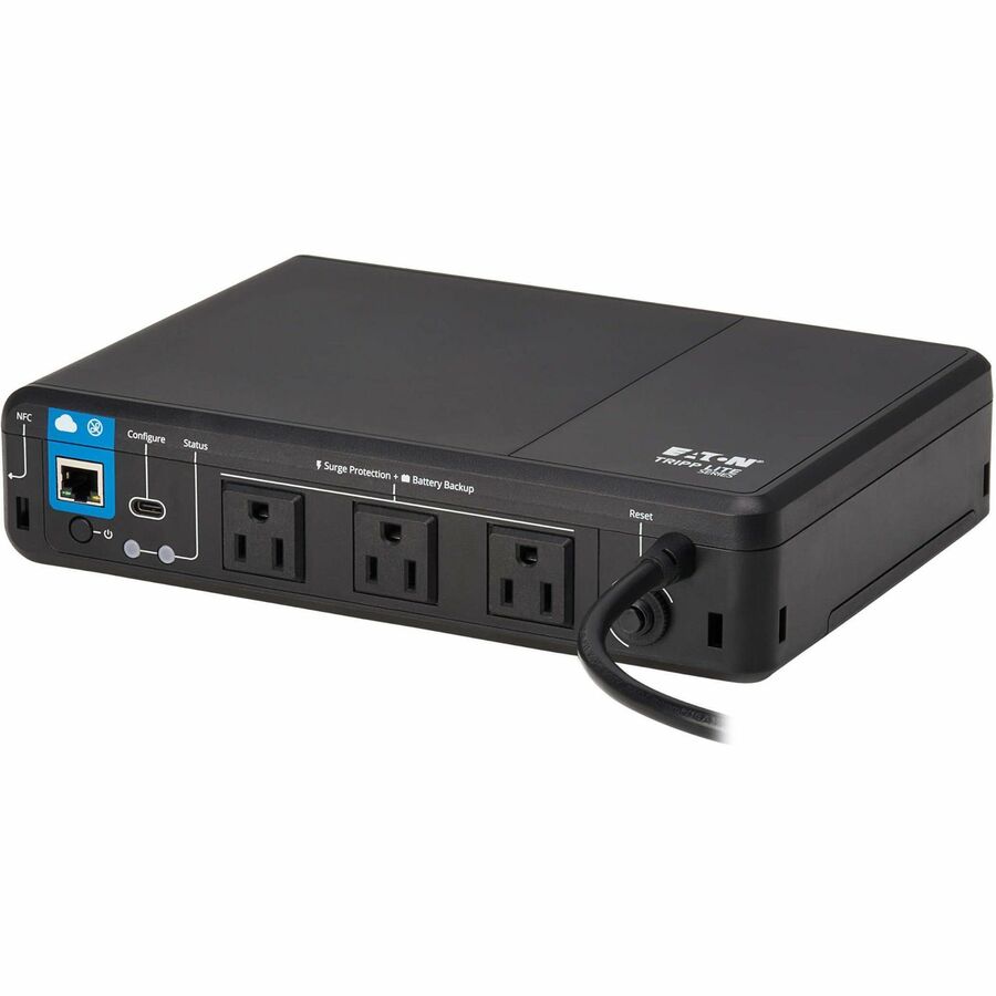 Eaton Tripp Lite Series 350VA 210W 120V Standby Cloud-Connected UPS with Remote Monitoring - 3 NEMA 5-15R Outlets (Surge + Battery Backup), 5-15P Plug, Desktop (BC350RNC)