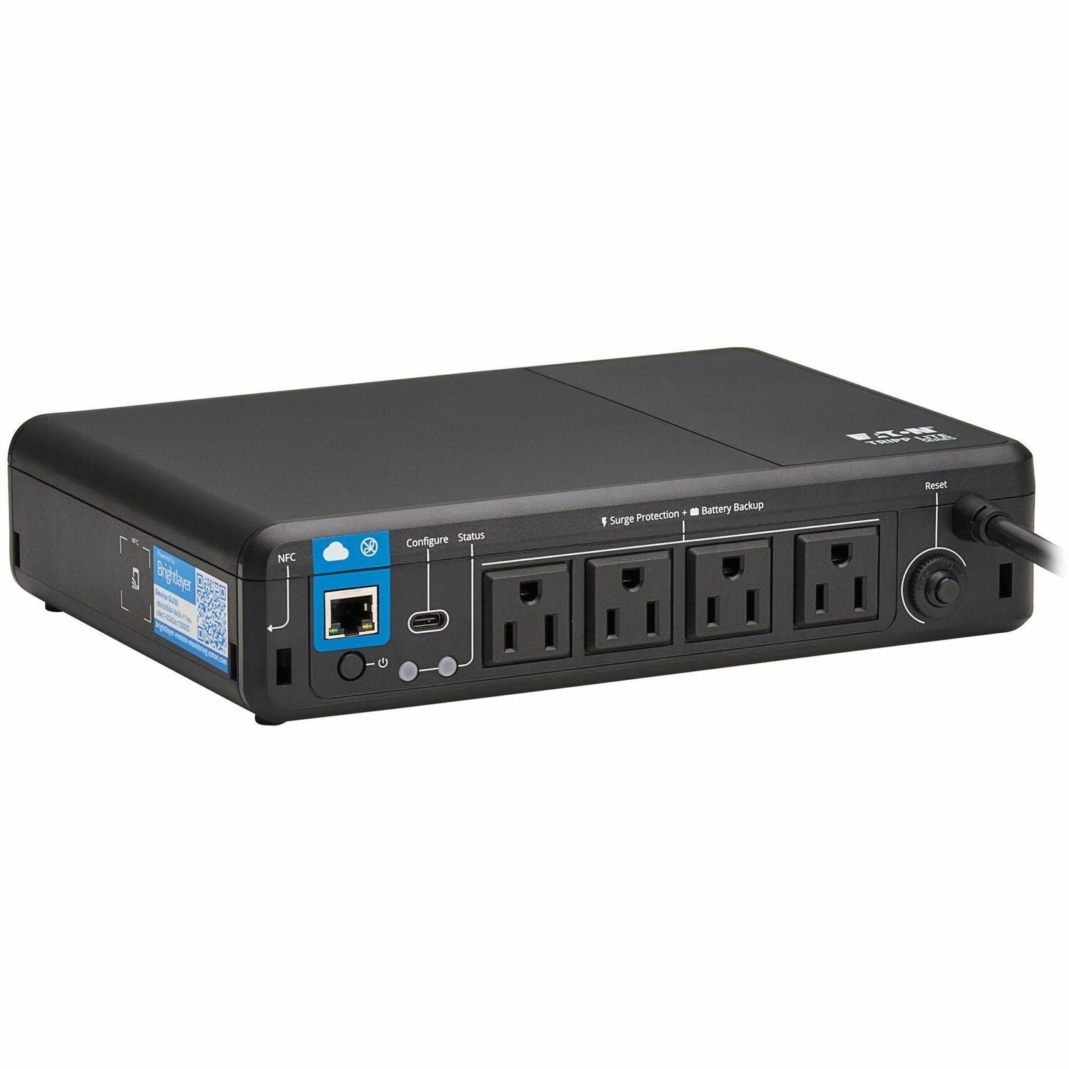 Eaton Tripp Lite Series 600VA 300W 120V Standby Cloud-Connected UPS with Remote Monitoring - 4 NEMA 5-15R Outlets (Surge + Battery Backup), 5-15P Plug, Desktop (BC600RNC)