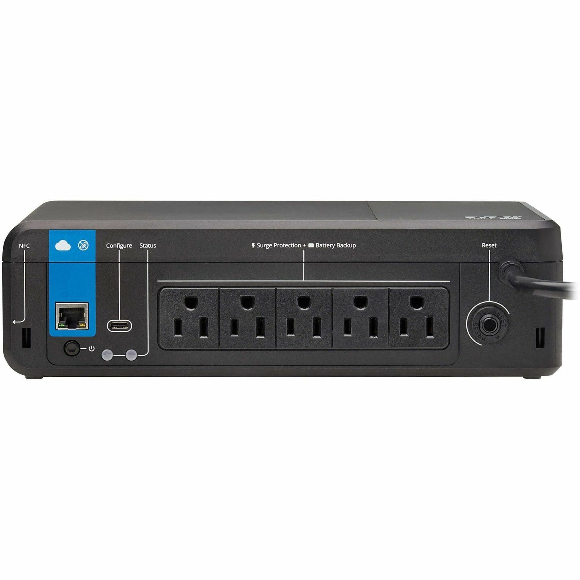 Eaton Tripp Lite Series 850VA 450W 120V Standby Cloud-Connected UPS with Remote Monitoring - 5 NEMA 5-15R Outlets (Surge + Battery Backup), 5-15P Plug, Desktop (BC850RNC)