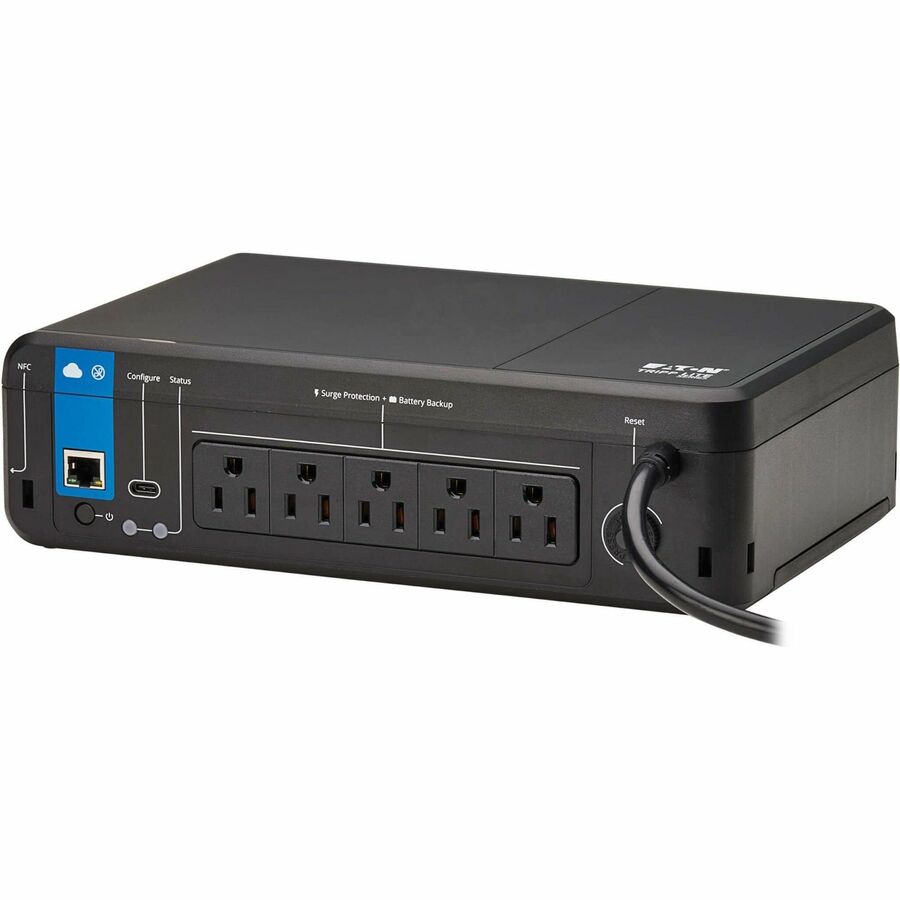 Eaton Tripp Lite Series 850VA 450W 120V Standby Cloud-Connected UPS with Remote Monitoring - 5 NEMA 5-15R Outlets (Surge + Battery Backup), 5-15P Plug, Desktop (BC850RNC)