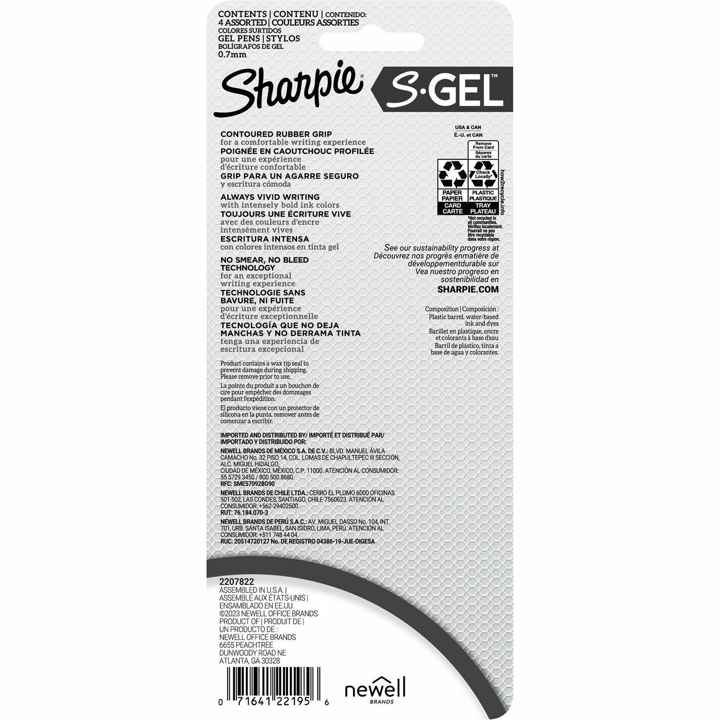 Sharpie S-Gel, White Fashion Barrel, Medium Point (0.7mm) (2206098)