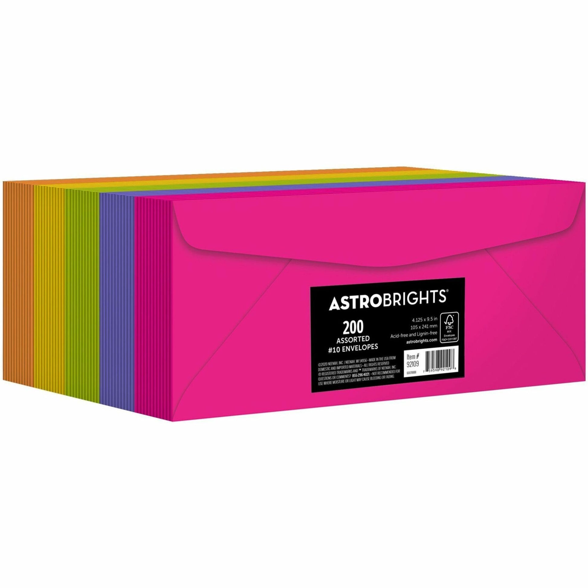 Astrobrights No. 10 Colored Envelopes (92109)