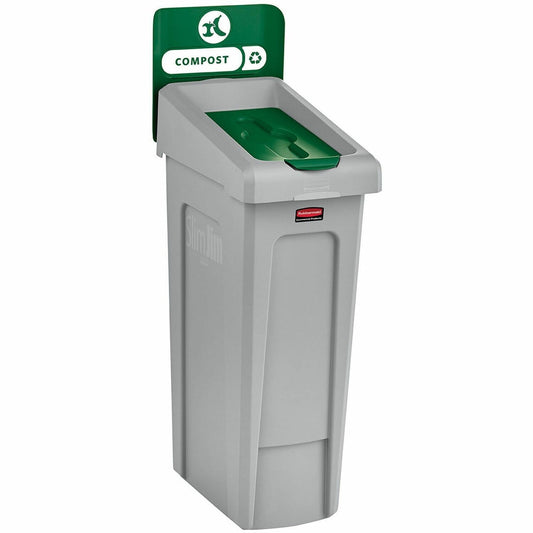 Rubbermaid Commercial Slim Jim Recycling Station 1-Stream Compost, 23 Gal (2185051)