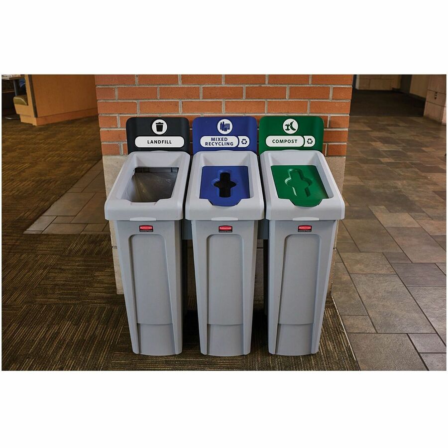 Rubbermaid Commercial Slim Jim Recycling Station 1-Stream Compost, 23 Gal (2185051)