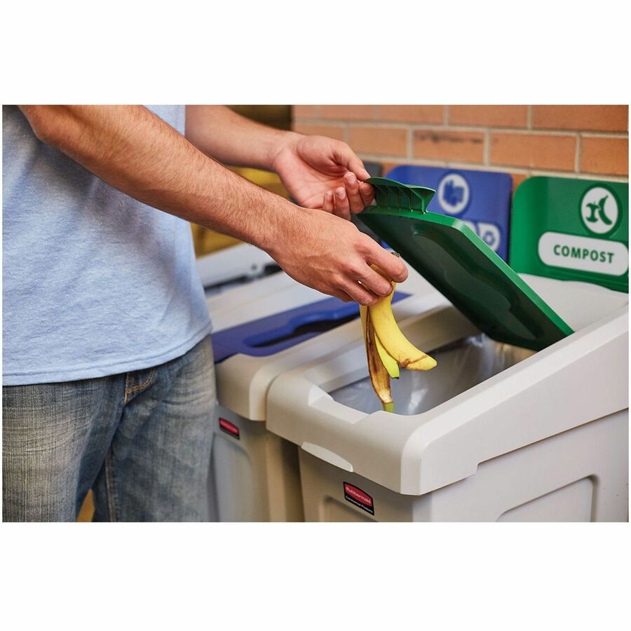 Rubbermaid Commercial Slim Jim Recycling Station 1-Stream Compost, 23 Gal (2185051)