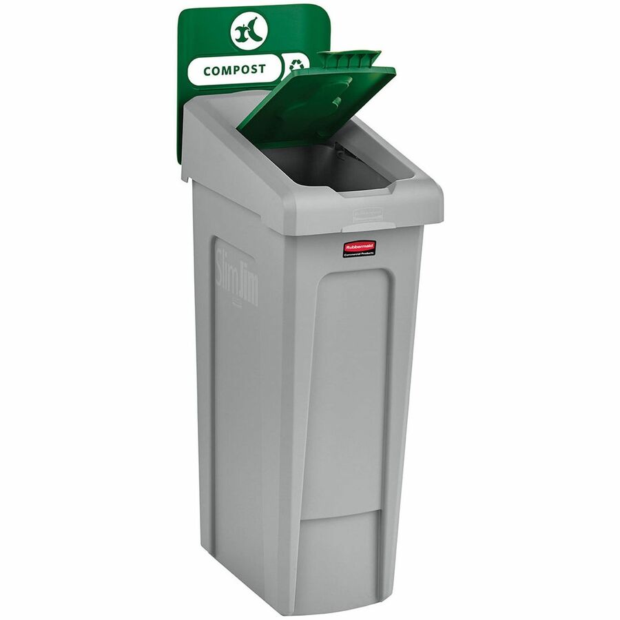 Rubbermaid Commercial Slim Jim Recycling Station 1-Stream Compost, 23 Gal (2185051)