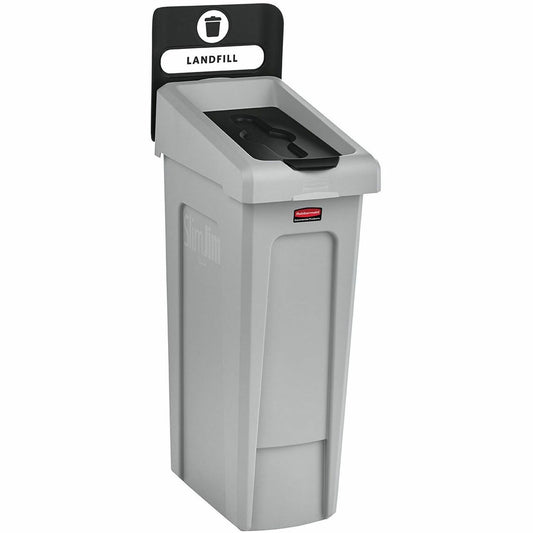 Rubbermaid Commercial Slim Jim Recycling Station 1-Stream Landfill, 23 Gal (2185053)